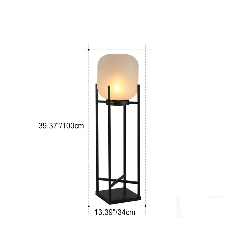Modern Simplicity Solar Waterproof Cylinder Stainless Steel Acrylic LED Standing Floor Lamp For Outdoor Patio Cuvalon