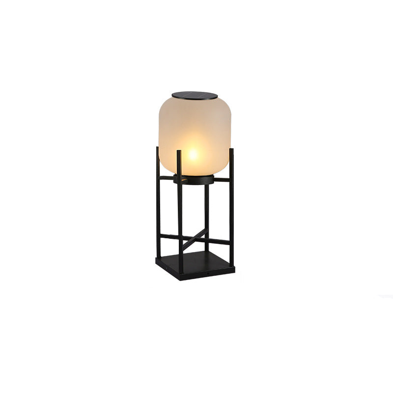 Modern Simplicity Solar Waterproof Cylinder Stainless Steel Acrylic LED Standing Floor Lamp For Outdoor Patio Cuvalon