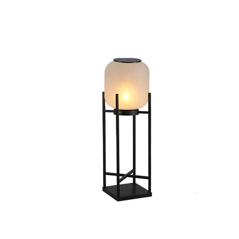 Modern Simplicity Solar Waterproof Cylinder Stainless Steel Acrylic LED Standing Floor Lamp For Outdoor Patio Cuvalon