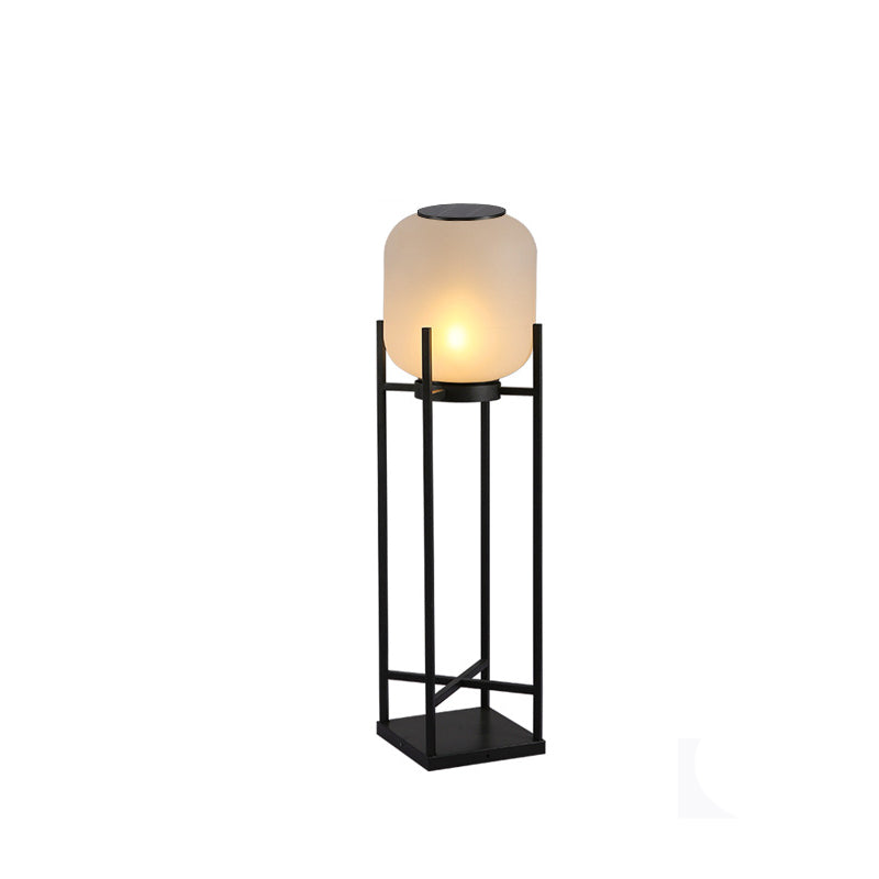 Modern Simplicity Solar Waterproof Cylinder Stainless Steel Acrylic LED Standing Floor Lamp For Outdoor Patio Cuvalon