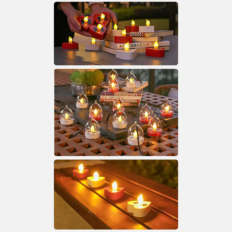 Modern Simplicity Solar Waterproof ABS Silica Candle Round Heart LED Landscape Lighting Outdoor Light For Garden Cuvalon