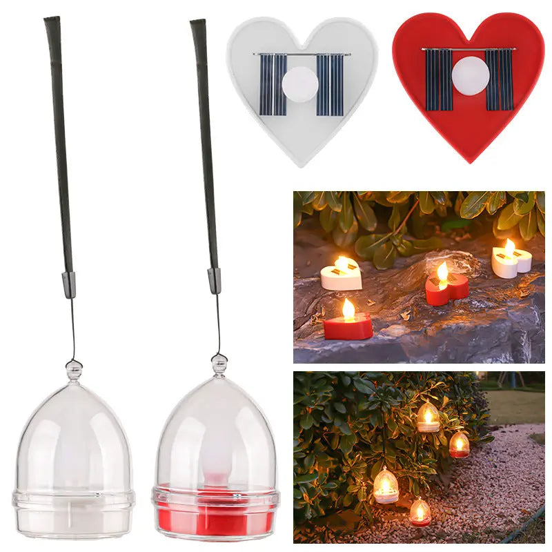 Modern Simplicity Solar Waterproof ABS Silica Candle Round Heart LED Landscape Lighting Outdoor Light For Garden Cuvalon