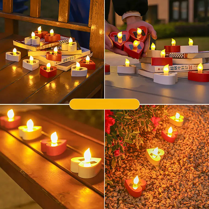Modern Simplicity Solar Waterproof ABS Silica Candle Round Heart LED Landscape Lighting Outdoor Light For Garden Cuvalon
