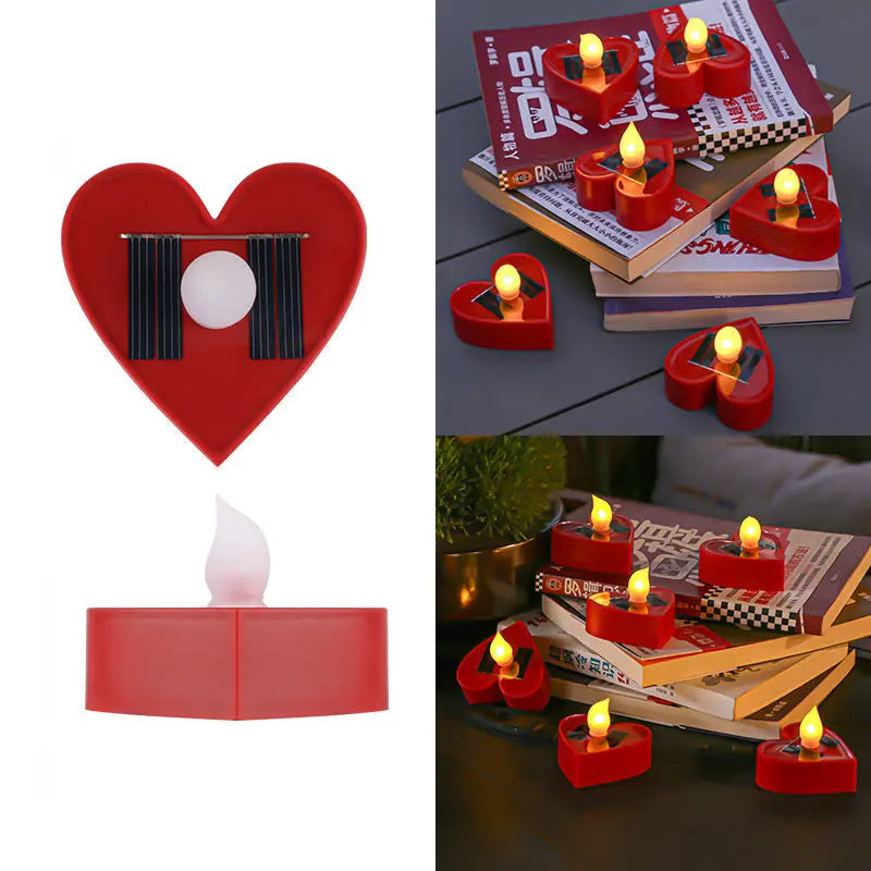 Modern Simplicity Solar Waterproof ABS Silica Candle Round Heart LED Landscape Lighting Outdoor Light For Garden Cuvalon