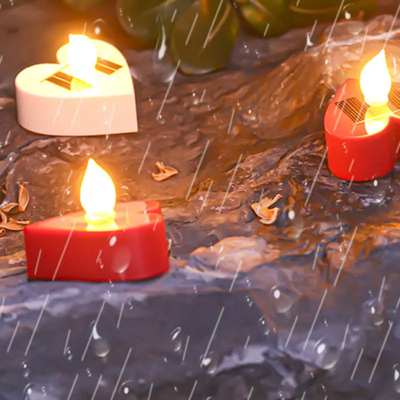 Modern Simplicity Solar Waterproof ABS Silica Candle Round Heart LED Landscape Lighting Outdoor Light For Garden Cuvalon
