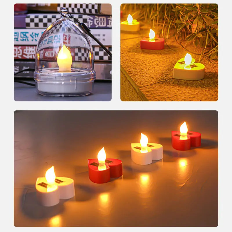 Modern Simplicity Solar Waterproof ABS Silica Candle Round Heart LED Landscape Lighting Outdoor Light For Garden Cuvalon