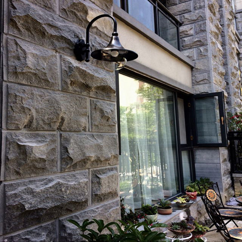 Contemporary Industrial Waterproof Aluminum PVC Conic Horn 1-Light Wall Sconce Lamp For Outdoor Patio Cuvalon