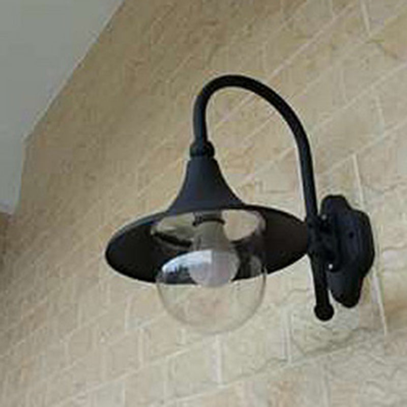 Contemporary Industrial Waterproof Aluminum PVC Conic Horn 1-Light Wall Sconce Lamp For Outdoor Patio Cuvalon