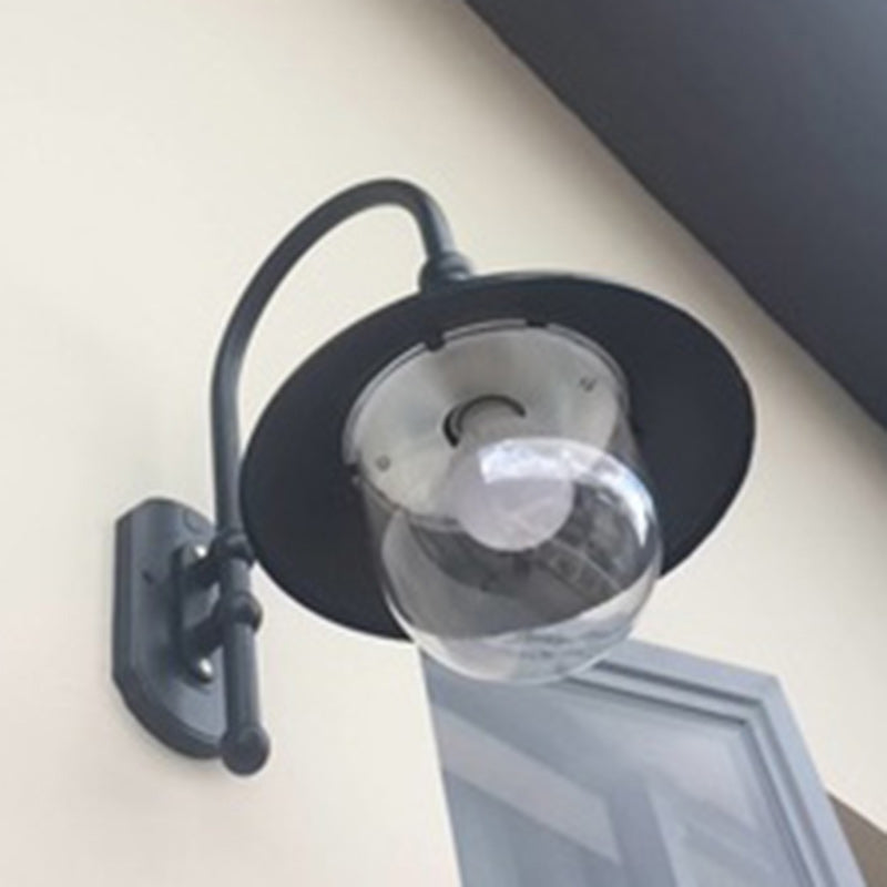 Contemporary Industrial Waterproof Aluminum PVC Conic Horn 1-Light Wall Sconce Lamp For Outdoor Patio Cuvalon