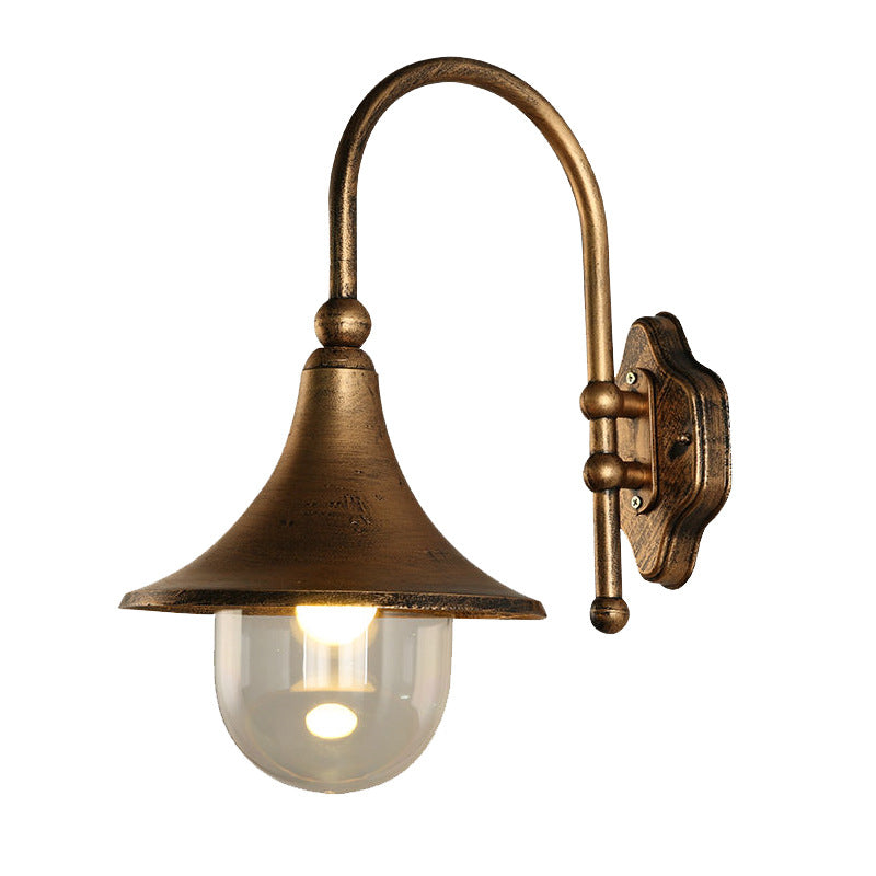 Contemporary Industrial Waterproof Aluminum PVC Conic Horn 1-Light Wall Sconce Lamp For Outdoor Patio Cuvalon