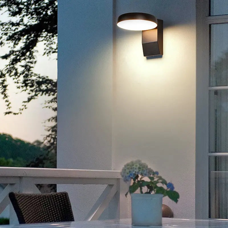 Modern Minimalist Waterproof Rotatable Aluminum PC Square Round LED Wall Sconce Lamp For Outdoor Patio Cuvalon