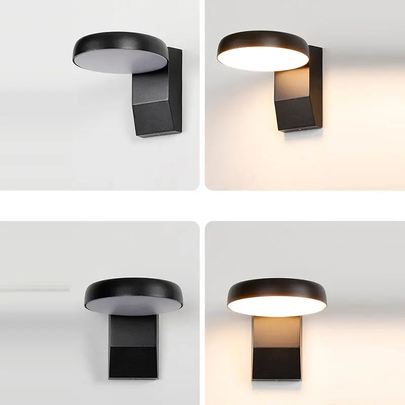 Modern Minimalist Waterproof Rotatable Aluminum PC Square Round LED Wall Sconce Lamp For Outdoor Patio Cuvalon