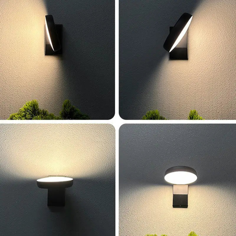 Modern Minimalist Waterproof Rotatable Aluminum PC Square Round LED Wall Sconce Lamp For Outdoor Patio Cuvalon