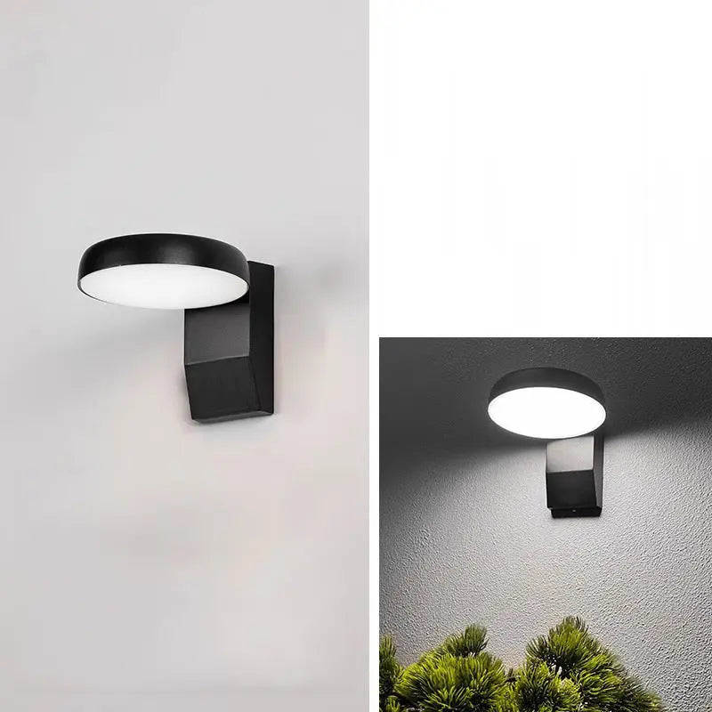 Modern Minimalist Waterproof Rotatable Aluminum PC Square Round LED Wall Sconce Lamp For Outdoor Patio Cuvalon