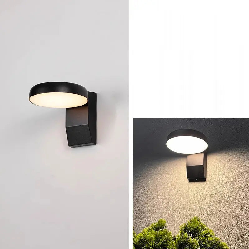 Modern Minimalist Waterproof Rotatable Aluminum PC Square Round LED Wall Sconce Lamp For Outdoor Patio Cuvalon
