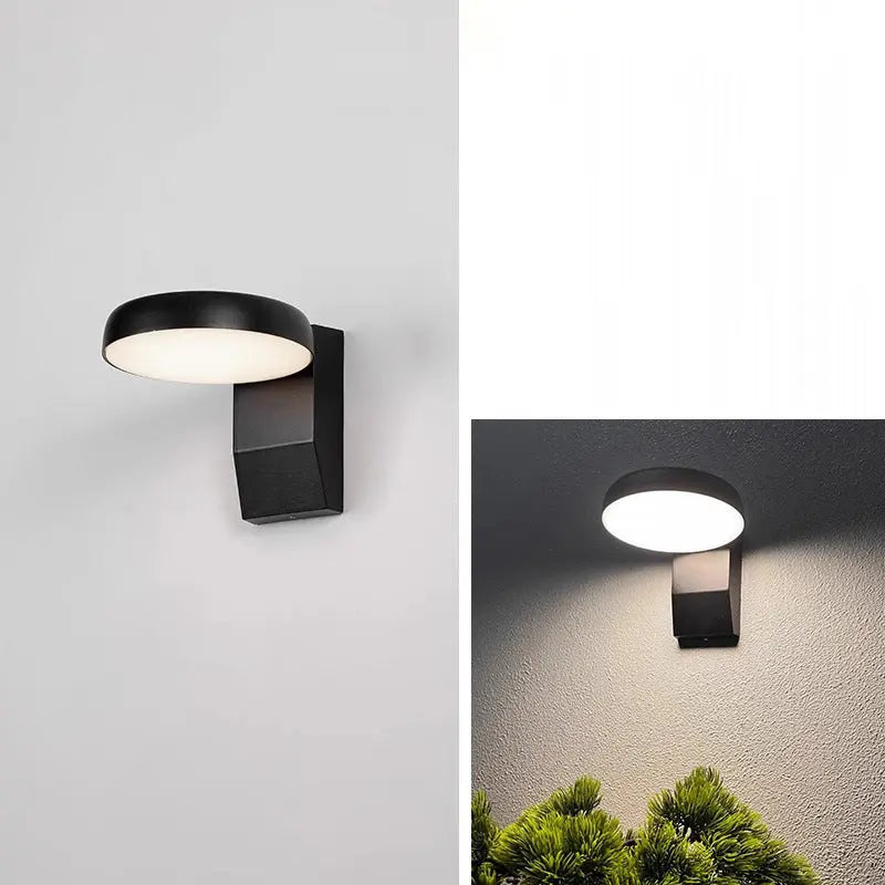 Modern Minimalist Waterproof Rotatable Aluminum PC Square Round LED Wall Sconce Lamp For Outdoor Patio Cuvalon