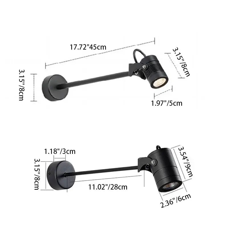 Modern Simplicity Waterproof Aluminum Iron Adjustable Cylinder Long Pole LED Wall Sconce Lamp For Outdoor Patio Cuvalon