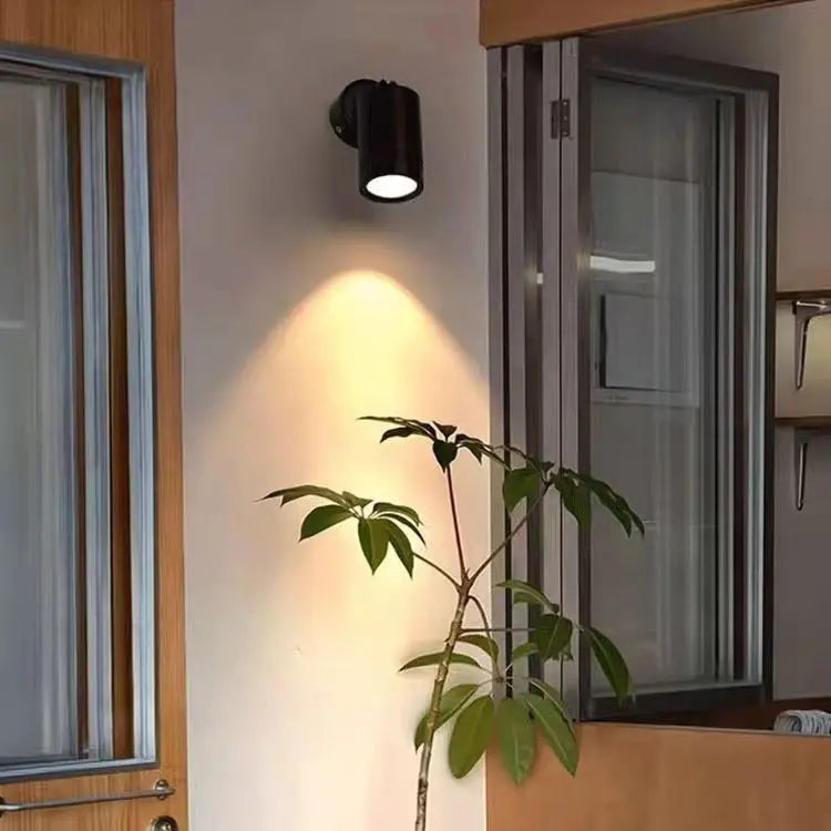 Modern Simplicity Waterproof Aluminum Iron Adjustable Cylinder Long Pole LED Wall Sconce Lamp For Outdoor Patio Cuvalon