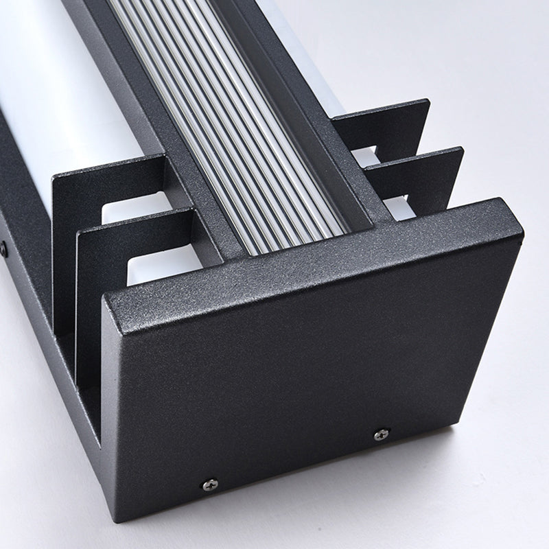Traditional Chinese Solar Waterproof Stainless Steel Acrylic Rectangular Motion Sensor LED Wall Sconce Lamp For Outdoor Patio Cuvalon