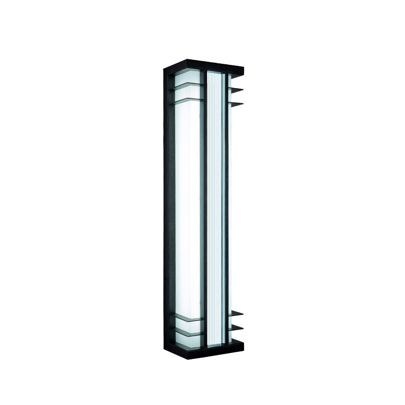 Traditional Chinese Solar Waterproof Stainless Steel Acrylic Rectangular Motion Sensor LED Wall Sconce Lamp For Outdoor Patio Cuvalon