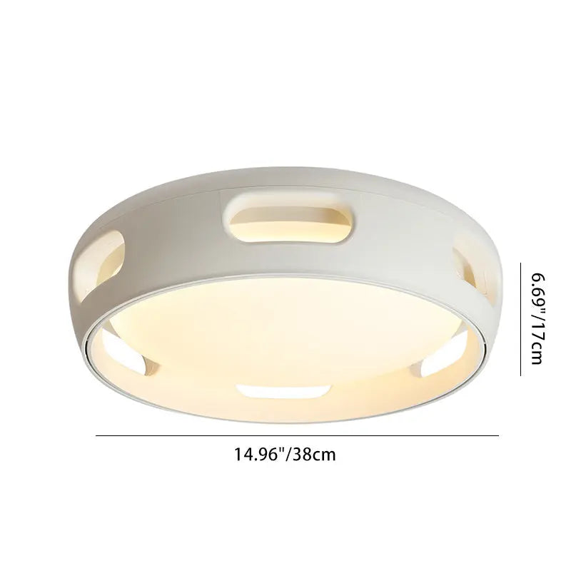 Contemporary Nordic Round Bladeless PC Acrylic LED Semi-Flush Mount Ceiling Fan Light For Bedroom Cuvalon