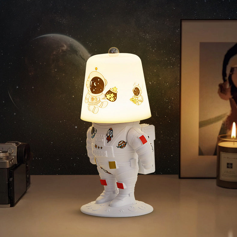 Contemporary Creative ABS PS Astronaut Lunar Kids Rechargeable LED Table Lamp Night Light For Bedroom Cuvalon