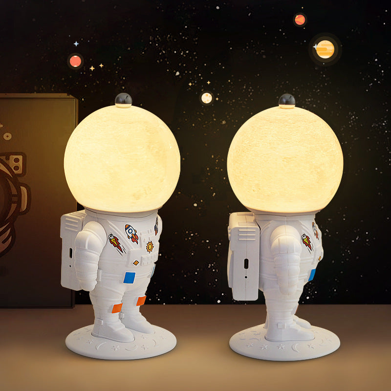 Contemporary Creative ABS PS Astronaut Lunar Kids Rechargeable LED Table Lamp Night Light For Bedroom Cuvalon