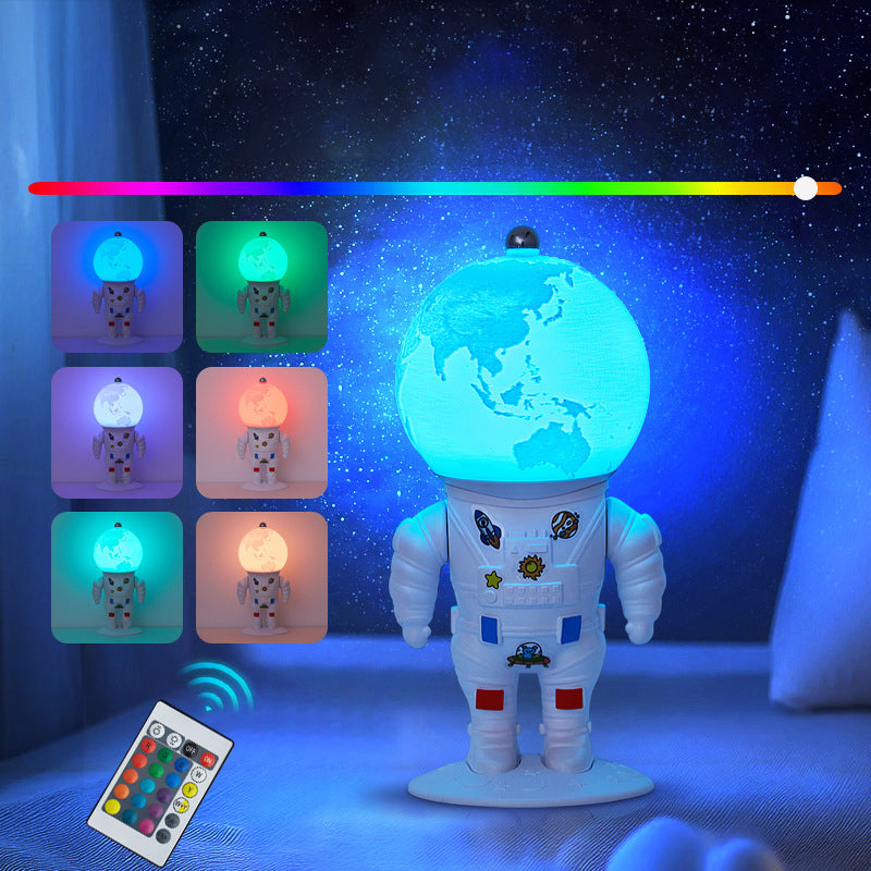 Contemporary Creative ABS PS Astronaut Lunar Kids Rechargeable LED Table Lamp Night Light For Bedroom Cuvalon