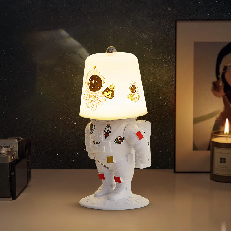 Contemporary Creative ABS PS Astronaut Lunar Kids Rechargeable LED Table Lamp Night Light For Bedroom Cuvalon