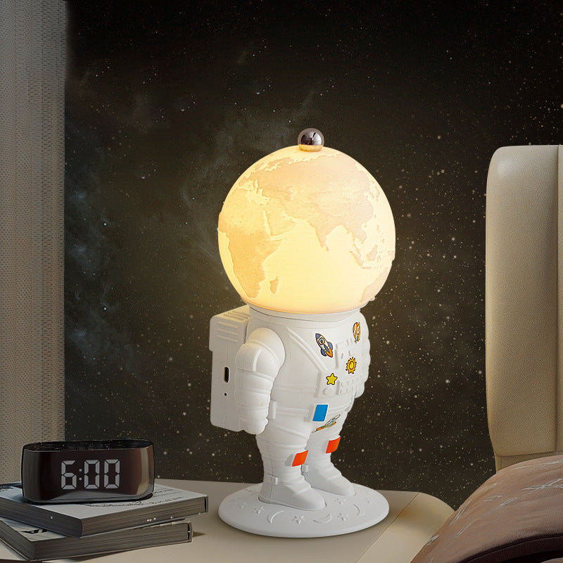 Contemporary Creative ABS PS Astronaut Lunar Kids Rechargeable LED Table Lamp Night Light For Bedroom Cuvalon