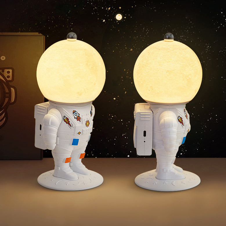 Contemporary Creative ABS PS Astronaut Lunar Kids Rechargeable LED Table Lamp Night Light For Bedroom Cuvalon