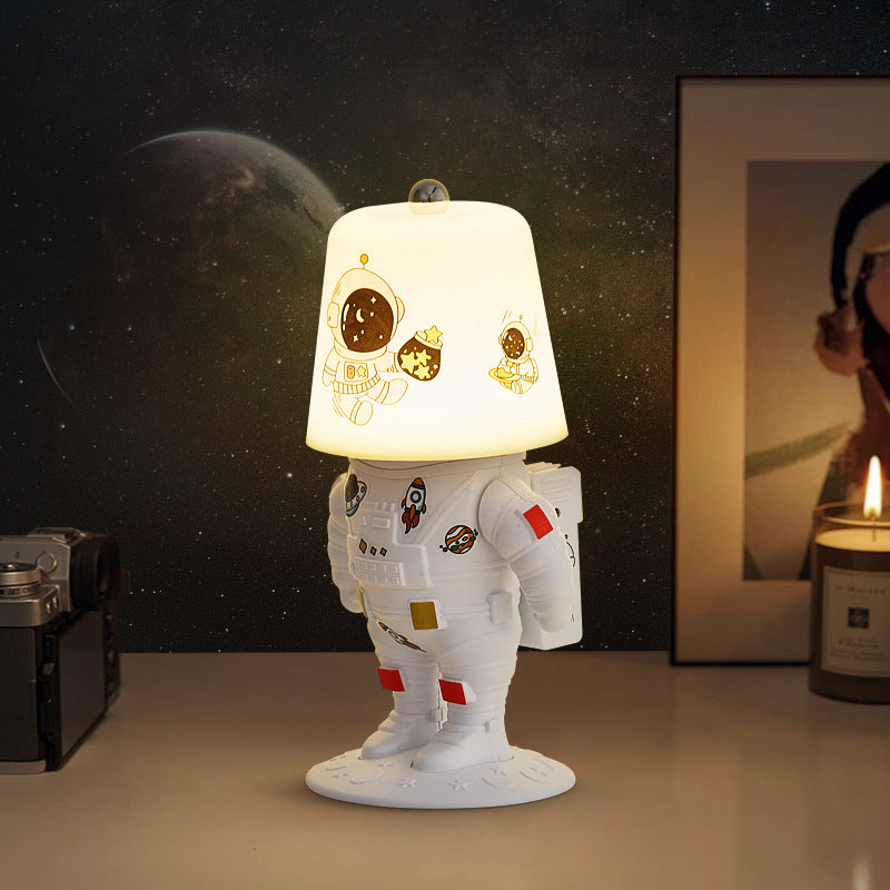 Contemporary Creative ABS PS Astronaut Lunar Kids Rechargeable LED Table Lamp Night Light For Bedroom Cuvalon