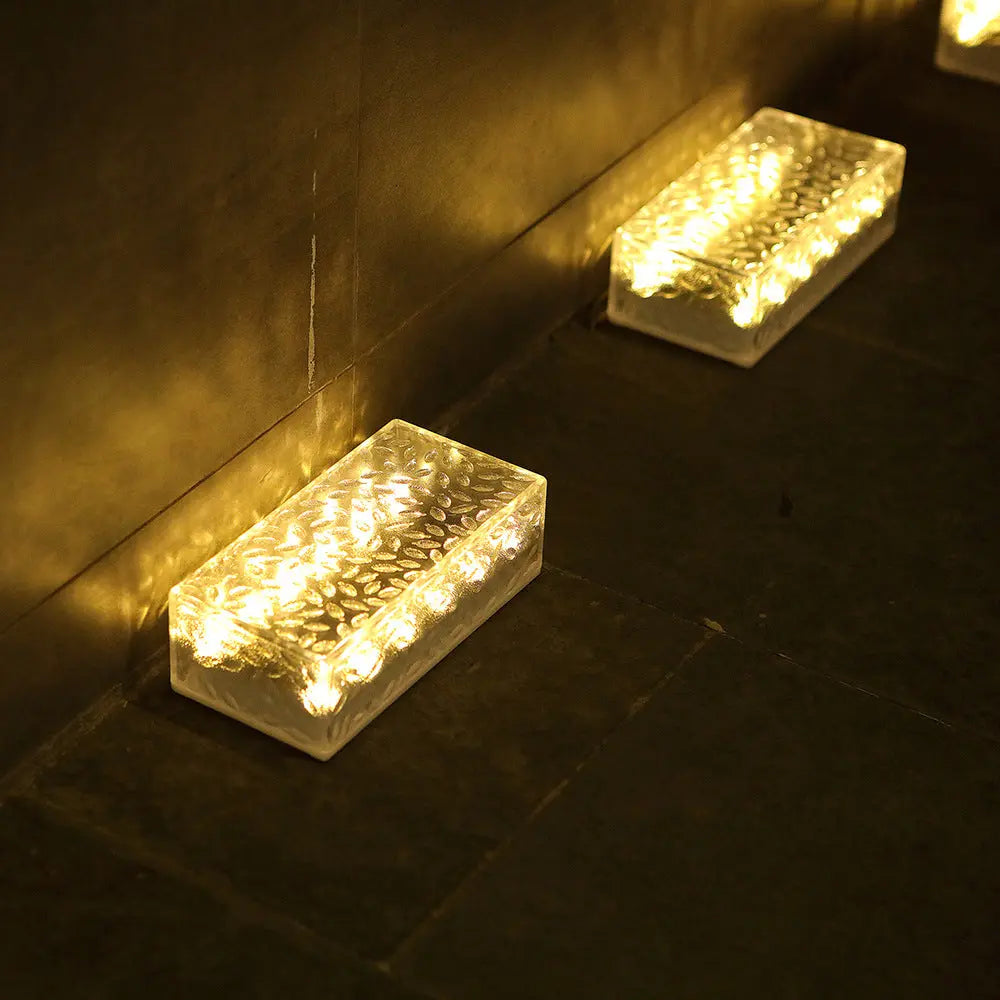 Modern Simplicity Solar Waterproof Acrylic Rectangular Ice Brick LED Outdoor Light Landscape Lighting For Garden Cuvalon