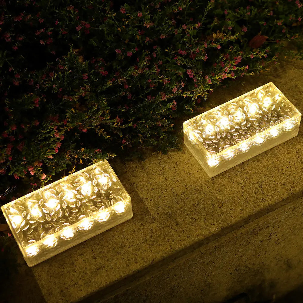 Modern Simplicity Solar Waterproof Acrylic Rectangular Ice Brick LED Outdoor Light Landscape Lighting For Garden Cuvalon