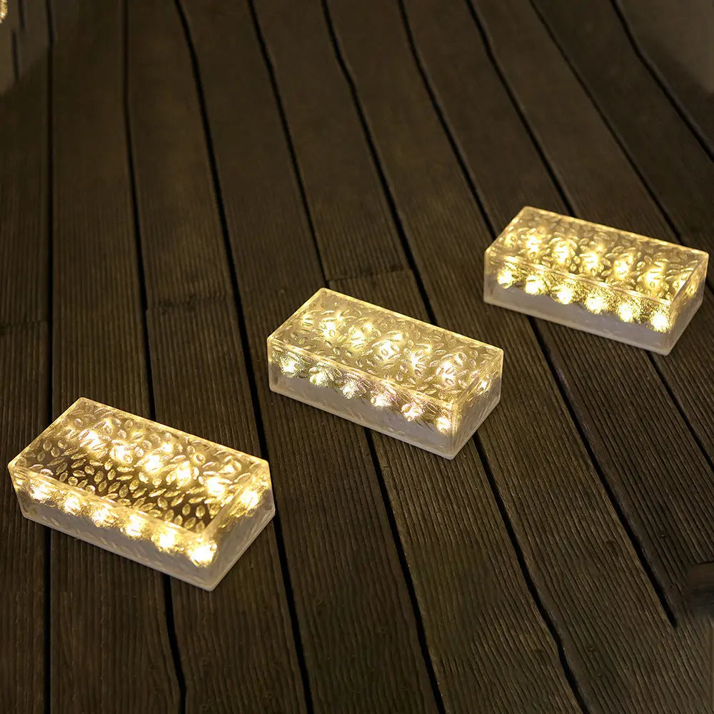 Modern Simplicity Solar Waterproof Acrylic Rectangular Ice Brick LED Outdoor Light Landscape Lighting For Garden Cuvalon
