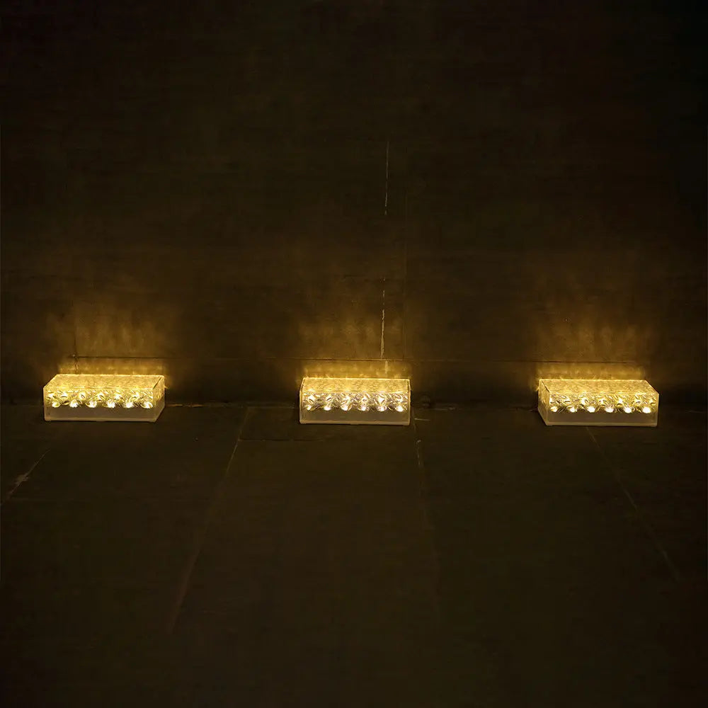 Modern Simplicity Solar Waterproof Acrylic Rectangular Ice Brick LED Outdoor Light Landscape Lighting For Garden Cuvalon