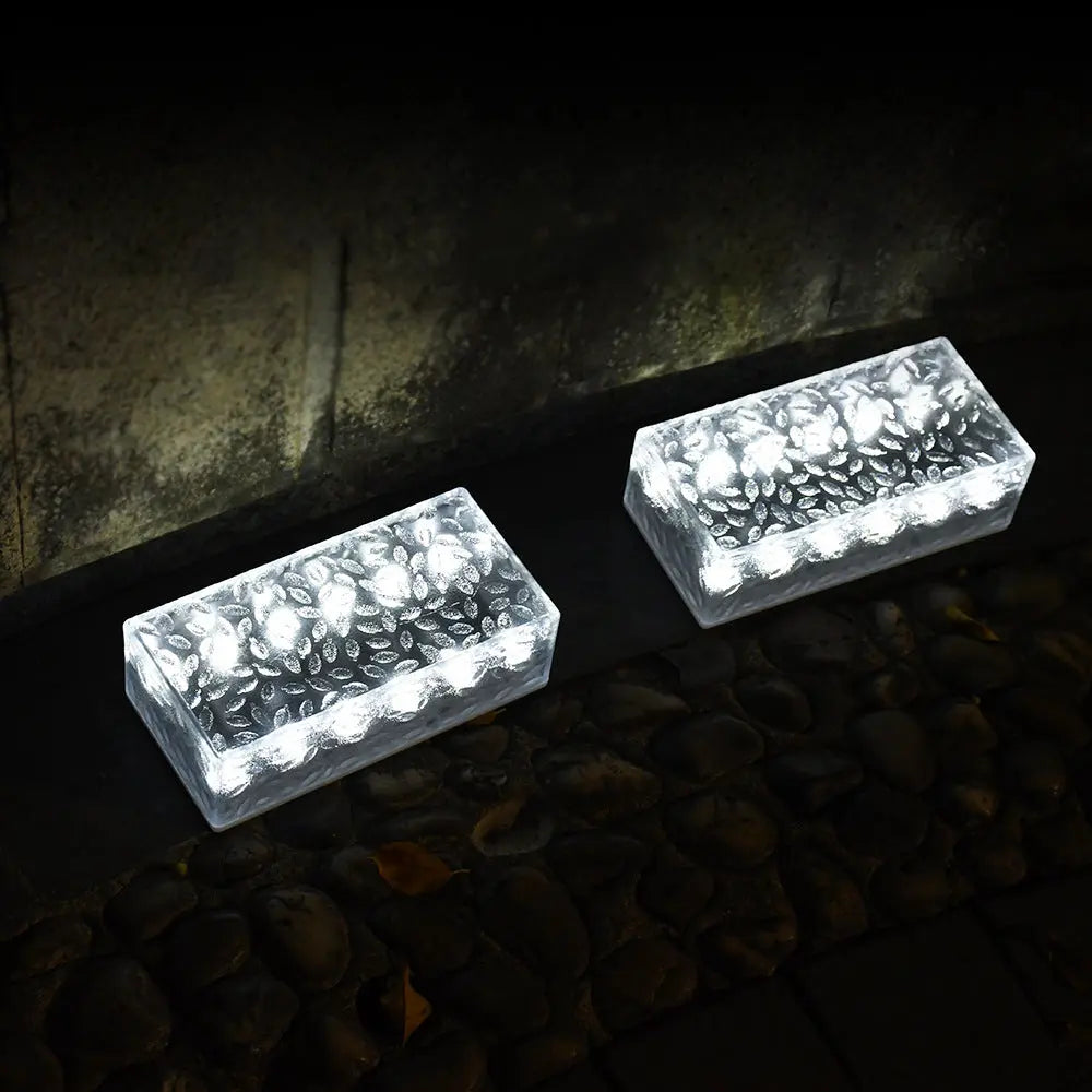 Modern Simplicity Solar Waterproof Acrylic Rectangular Ice Brick LED Outdoor Light Landscape Lighting For Garden Cuvalon