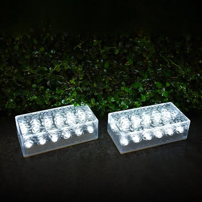 Modern Simplicity Solar Waterproof Acrylic Rectangular Ice Brick LED Outdoor Light Landscape Lighting For Garden Cuvalon