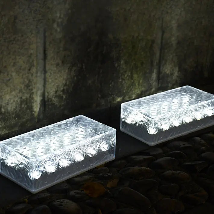 Modern Simplicity Solar Waterproof Acrylic Rectangular Ice Brick LED Outdoor Light Landscape Lighting For Garden Cuvalon