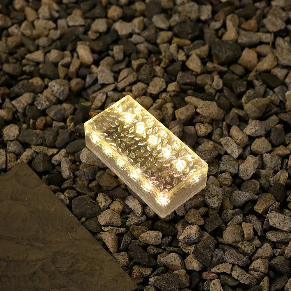 Modern Simplicity Solar Waterproof Acrylic Rectangular Ice Brick LED Outdoor Light Landscape Lighting For Garden Cuvalon
