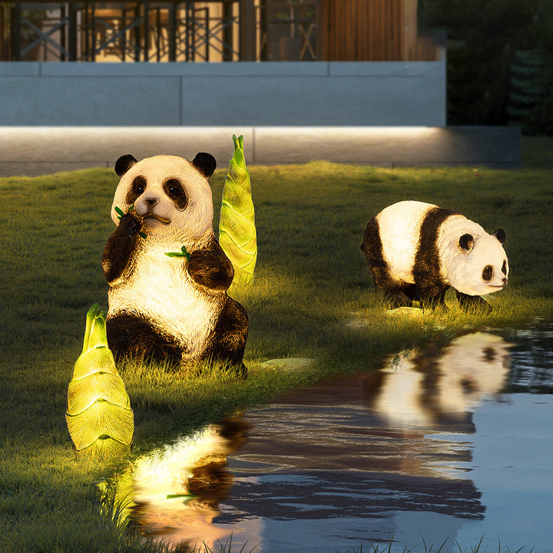 Modern Art Deco Solar Waterproof Resin Fiberglass Imitation Panda Bamboo Shoot LED Outdoor Light Landscape Lighting For Garden Cuvalon