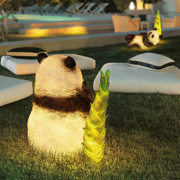 Modern Art Deco Solar Waterproof Resin Fiberglass Imitation Panda Bamboo Shoot LED Outdoor Light Landscape Lighting For Garden Cuvalon