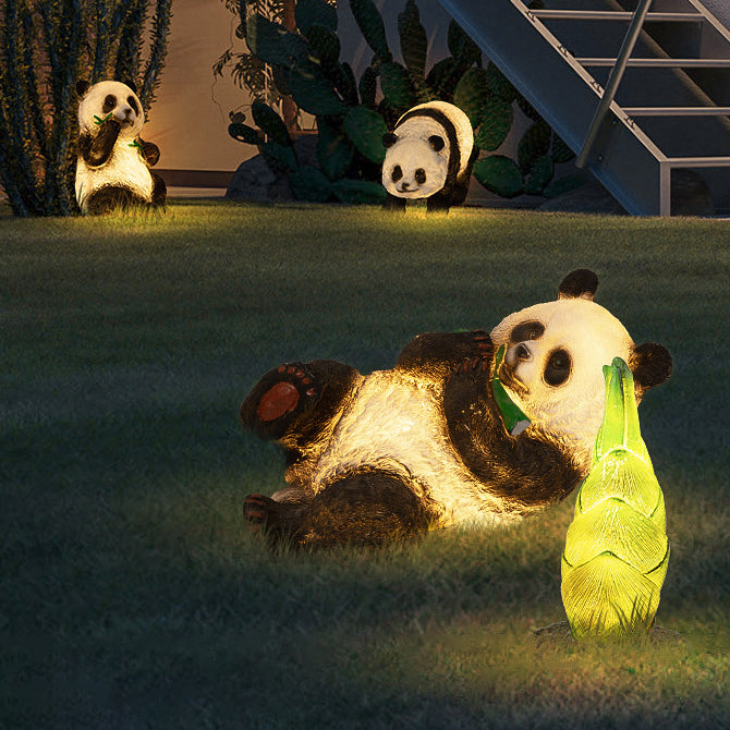 Modern Art Deco Solar Waterproof Resin Fiberglass Imitation Panda Bamboo Shoot LED Outdoor Light Landscape Lighting For Garden Cuvalon