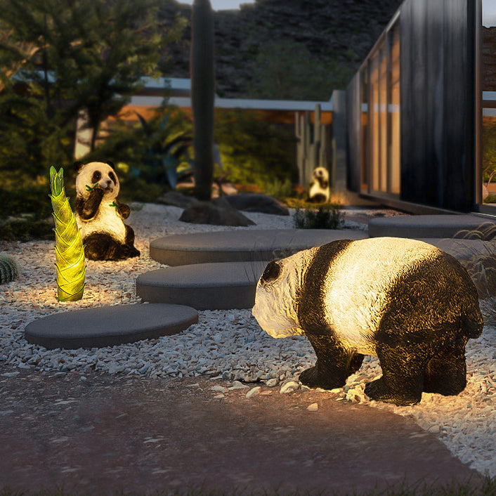 Modern Art Deco Solar Waterproof Resin Fiberglass Imitation Panda Bamboo Shoot LED Outdoor Light Landscape Lighting For Garden Cuvalon