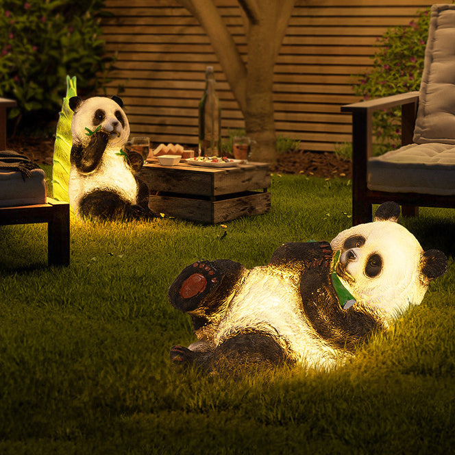 Modern Art Deco Solar Waterproof Resin Fiberglass Imitation Panda Bamboo Shoot LED Outdoor Light Landscape Lighting For Garden Cuvalon