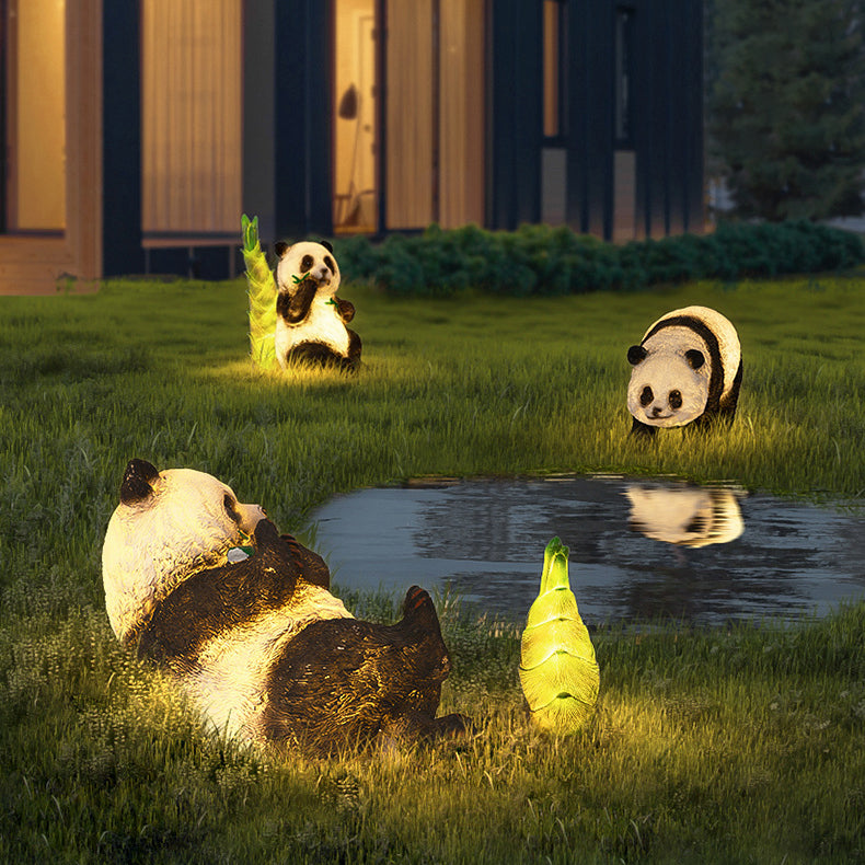 Modern Art Deco Solar Waterproof Resin Fiberglass Imitation Panda Bamboo Shoot LED Outdoor Light Landscape Lighting For Garden Cuvalon