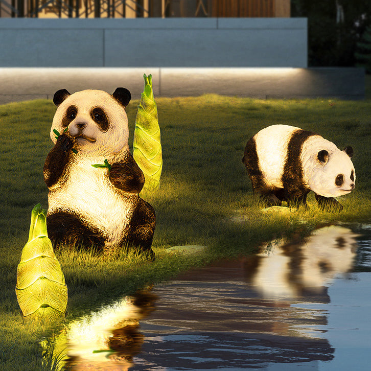 Modern Art Deco Solar Waterproof Resin Fiberglass Imitation Panda Bamboo Shoot LED Outdoor Light Landscape Lighting For Garden Cuvalon