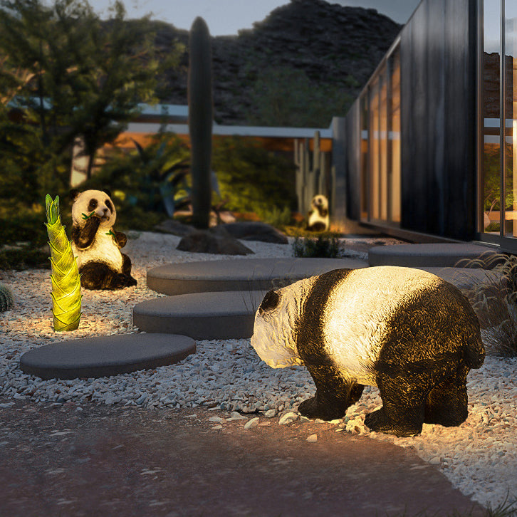 Modern Art Deco Solar Waterproof Resin Fiberglass Imitation Panda Bamboo Shoot LED Outdoor Light Landscape Lighting For Garden Cuvalon