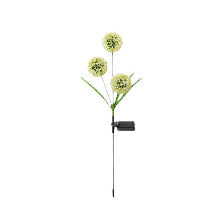 Modern Art Deco Solar Waterproof Stainless Steel ABS Copper Wire Dandelion Plant Ball Ground Plug LED Outdoor Light Landscape Lighting For Garden Cuvalon