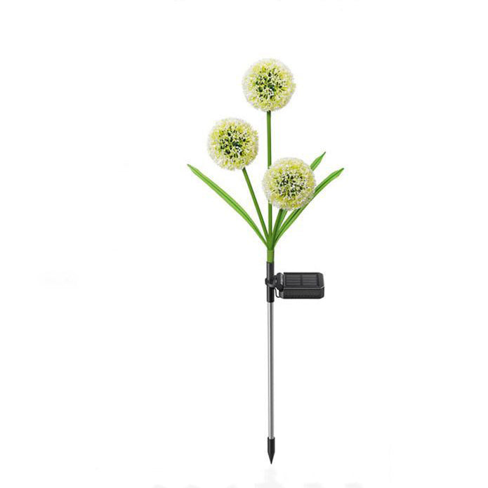 Modern Art Deco Solar Waterproof Stainless Steel ABS Copper Wire Dandelion Plant Ball Ground Plug LED Outdoor Light Landscape Lighting For Garden Cuvalon